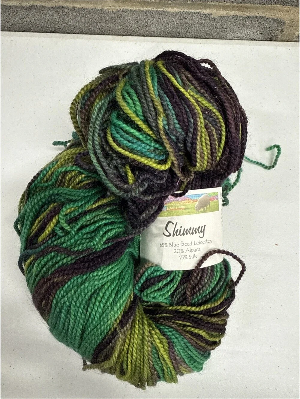Dancing Leaf Farm Shimmy 435 Yds Blue Faced Leicester/Alpaca/Silk Multicolor